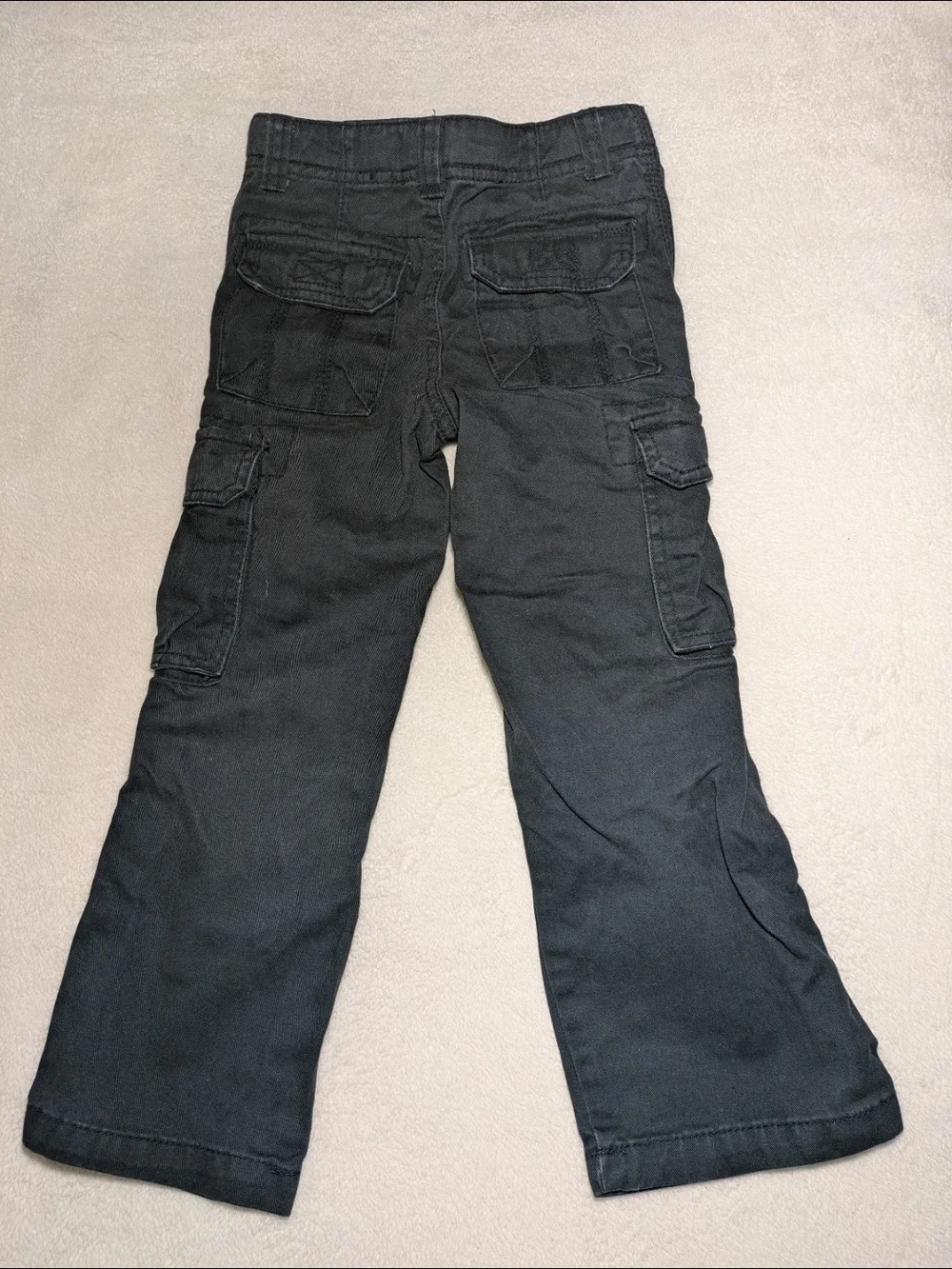 Cherokee Boys Straight-Leg Cargo Pants, Washed Black / Charcoal Gray - Size 4